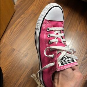 Converse Pink Canvas Sneakers with White Accents